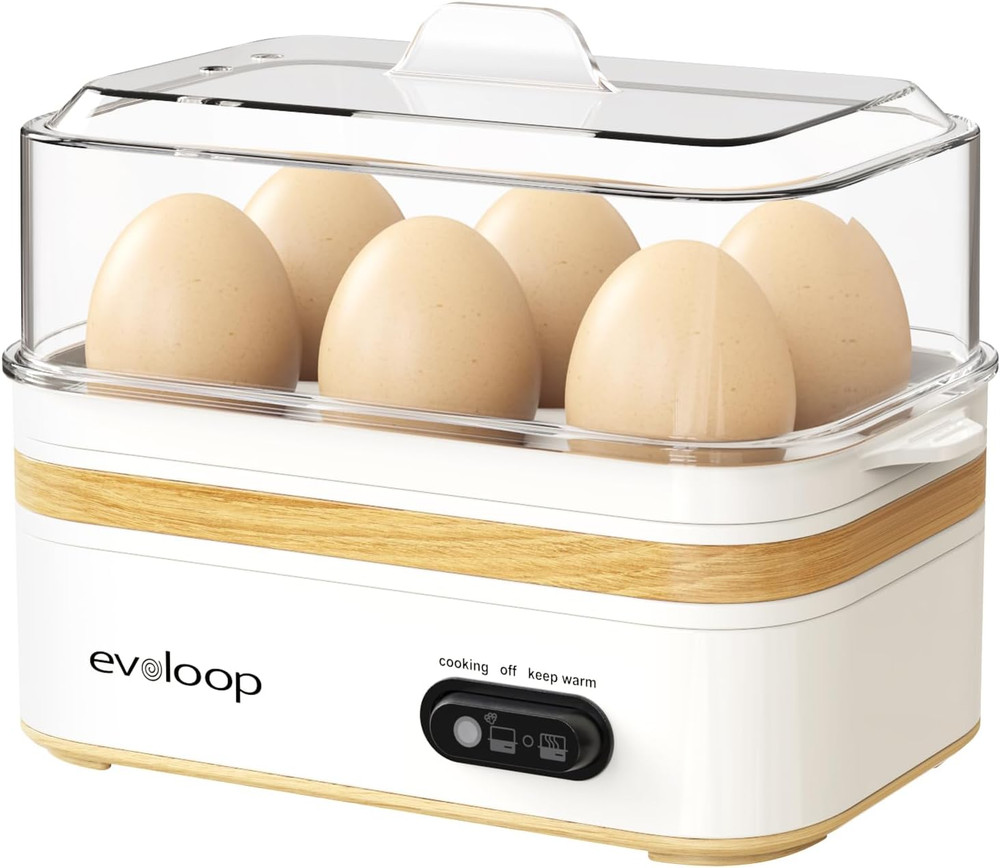 Rapid Egg Cooker - 6 Eggs Cap Soft Medium Hard Boiled Omelet Maker Egg Poacher