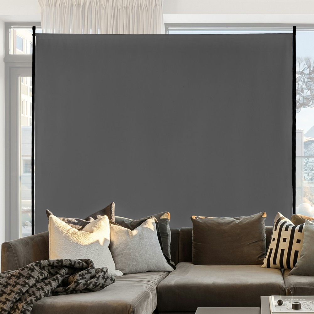 6FT Room Divider Single Panel Fabric Room Screen for Office Bedroom Grey