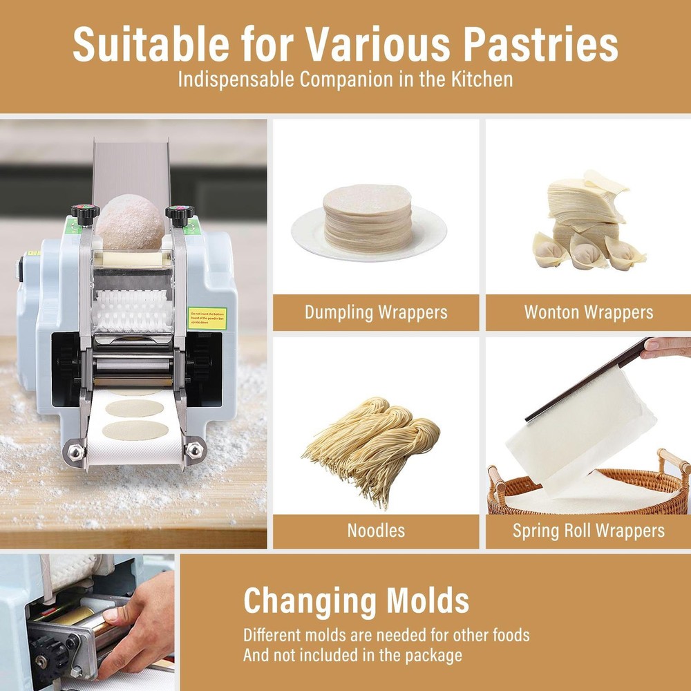 Automatic Dumpling Skin Maker Commercial Wonton Wrapper Making Machine 60Pcs/Min