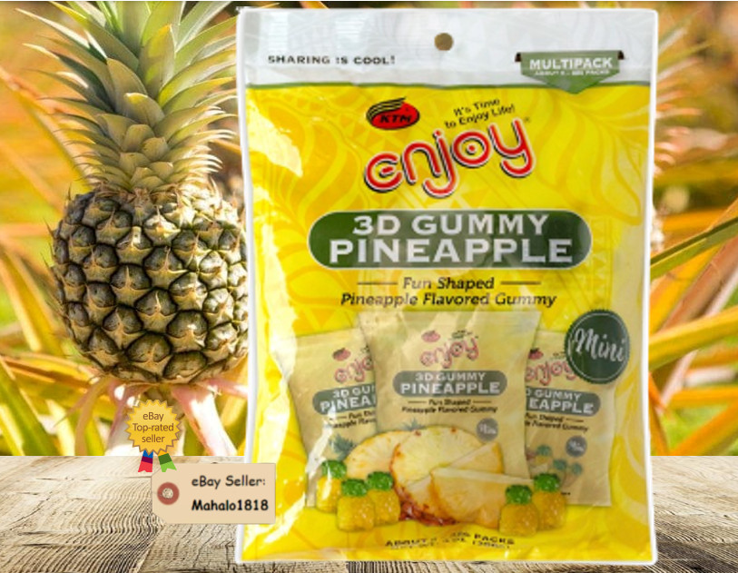 Two Enjoy 3D Pineapple Gummy Candy - 8 Pack Multipack, Fun Shaped, 2  bag