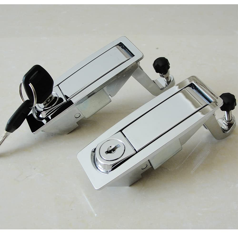 2 PCS Compression Latch Lock Trigger Zinc Alloy Adjustable Lever Flush Silver