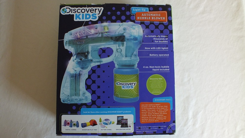 AUTOMATIC BUBBLE BLOWER LIGHT UP DISCOVERY KIDS NON TOXIC