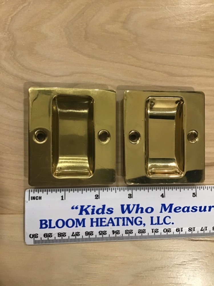 TWO Sliding Door Finger pull, Edge Style Gold Tone