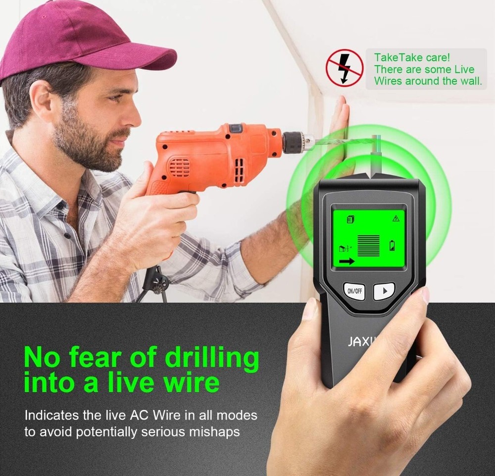 Stud Finder Wall Scanner 5 N 1 W/Intelligent Microprocessor Chip & HD LCD Displa