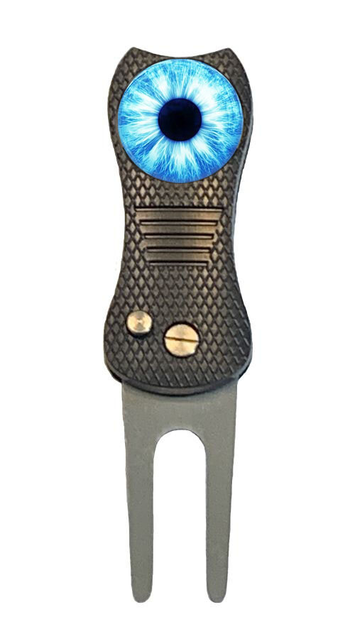 Blue Eye Golf Ball Marker + Switchblade Divot Tool Novelty Gift