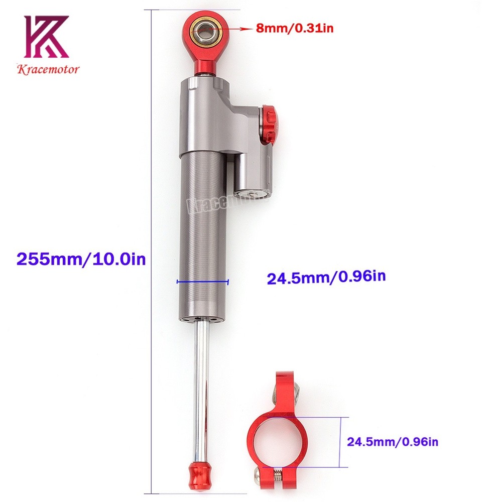 CNC Universal For Sprtobike Scooter ATV Steering Stabilizer Damper Linear Gray