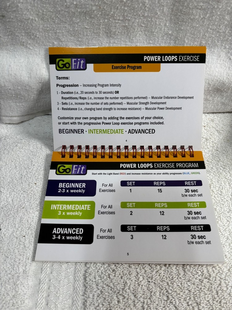 GO FIT POWER LOOPS EXERCISE BOOKLET USED