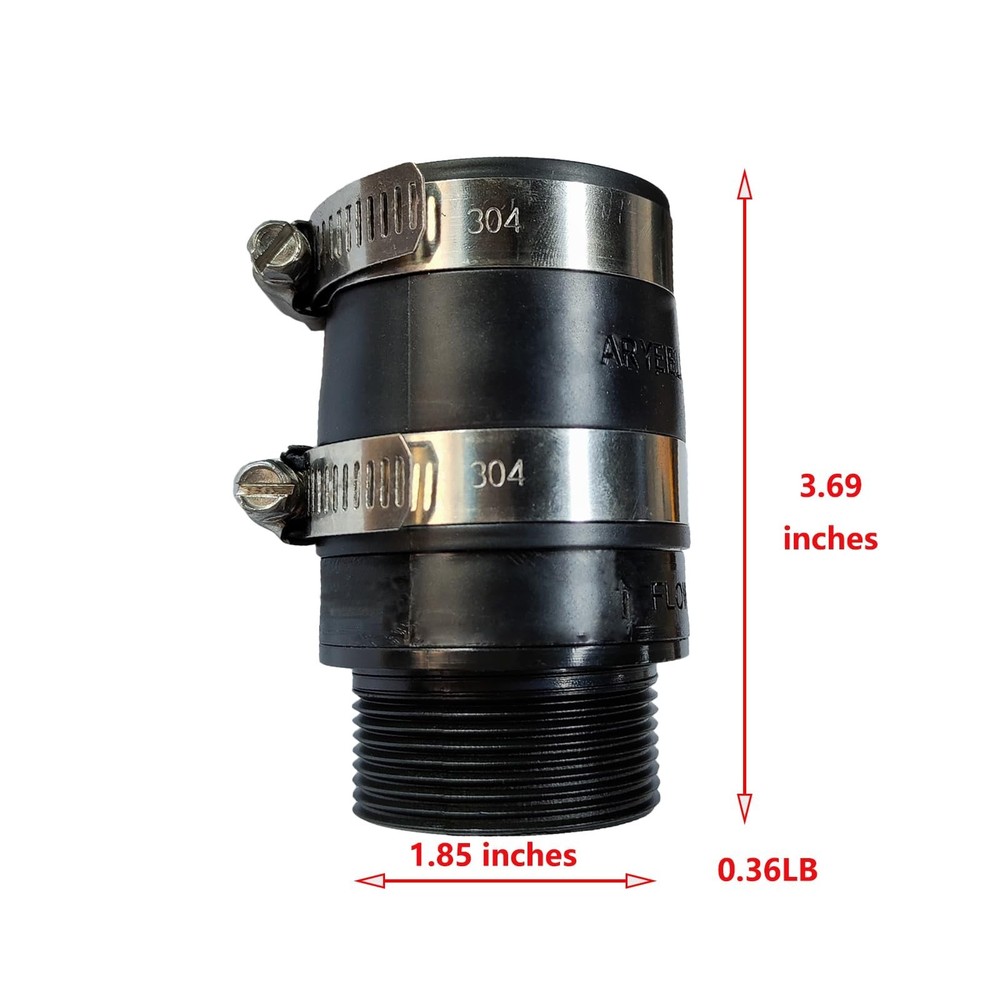1 Pack 30-0238 Inline Check Valve, Black 1.5 Inch
