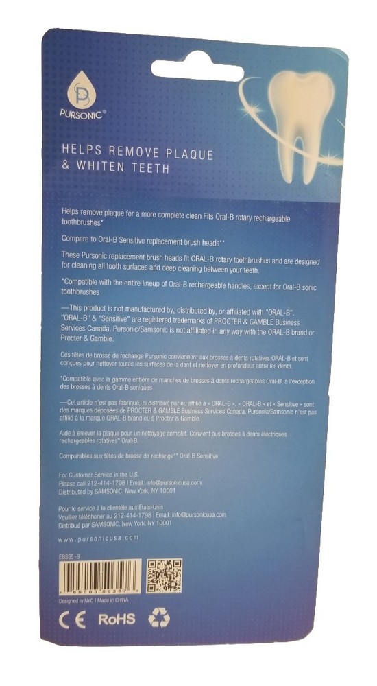 Genuine Pursonic Replacement Toothbrush Heads 8 Pack