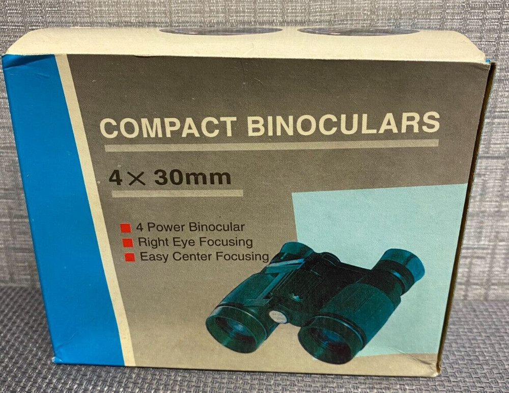 Binoculars and Carrying Case - Compact Size - 4x30 mm - 241 @ 3300 ft