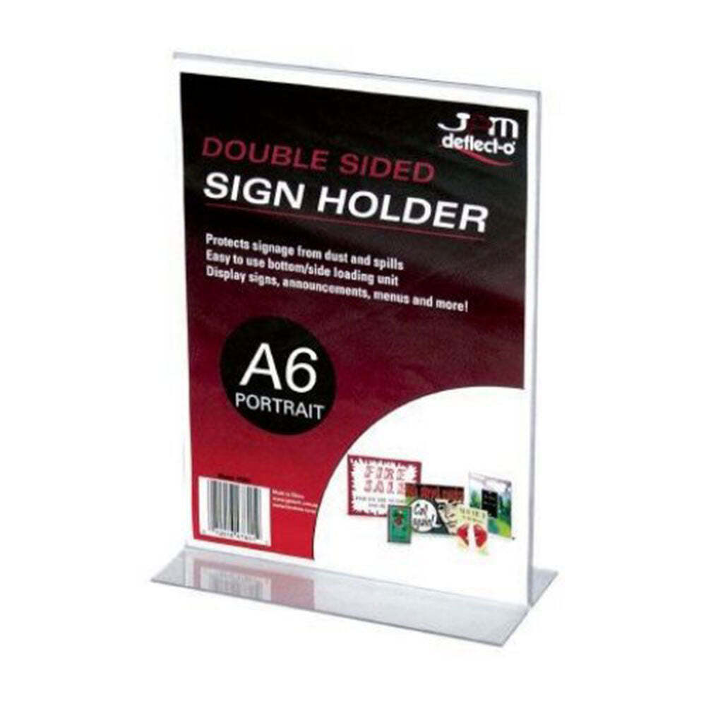 Deflect-O A6 Double Sided Portrait Document Holder Clear Palstic Construction