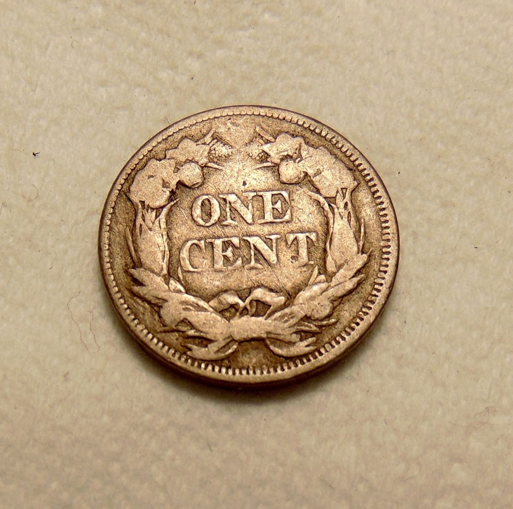 1857 Flying Eagle Cent Clashed With 50 Cent FS-402 - Nice Looking Coin