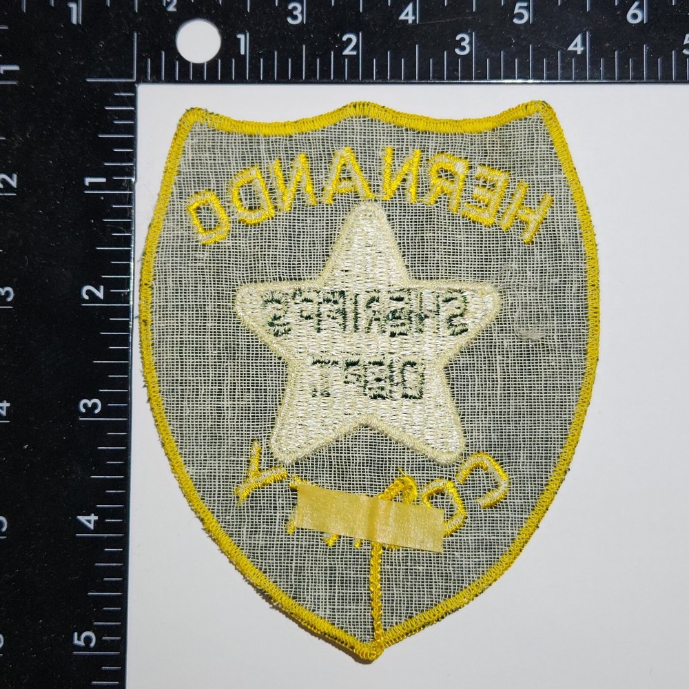 Hernando County, Florida, Sheriff Patch. 4x5 Inches. Great Condition!