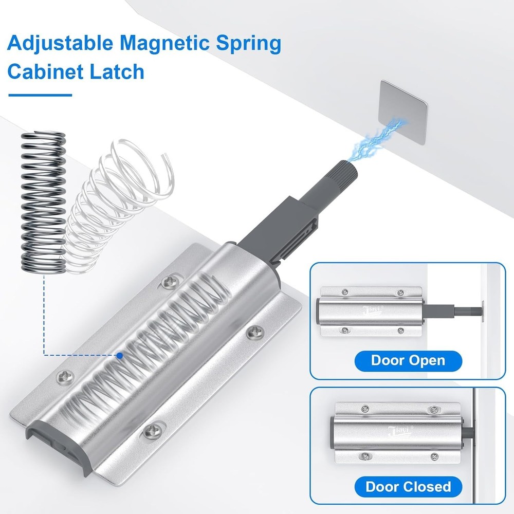 Seamless Installation Push Open Door Latch - Magnetic for Secure Closures