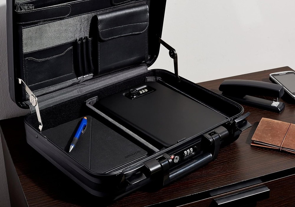 AmazonBasics Portable Security Case Lock Box Safe, Combination Lock, XL6