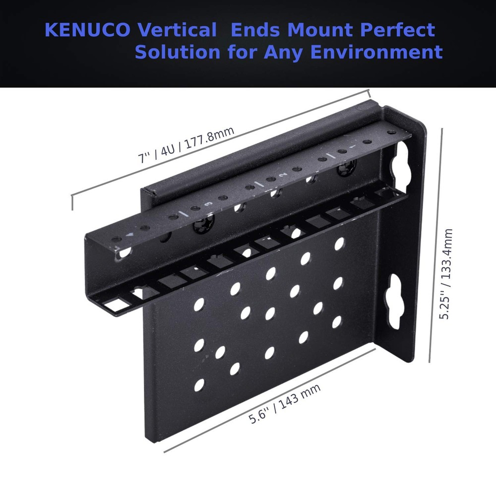 19 Inch Vertical Ends Wall Mount Rack Server Rack With Hardware Black 4U