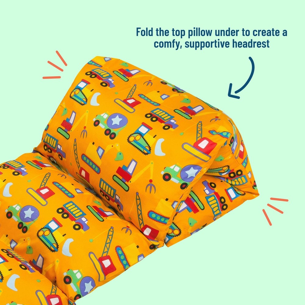 Wildkin Under Construction Microfiber Kids Pillow Lounger
