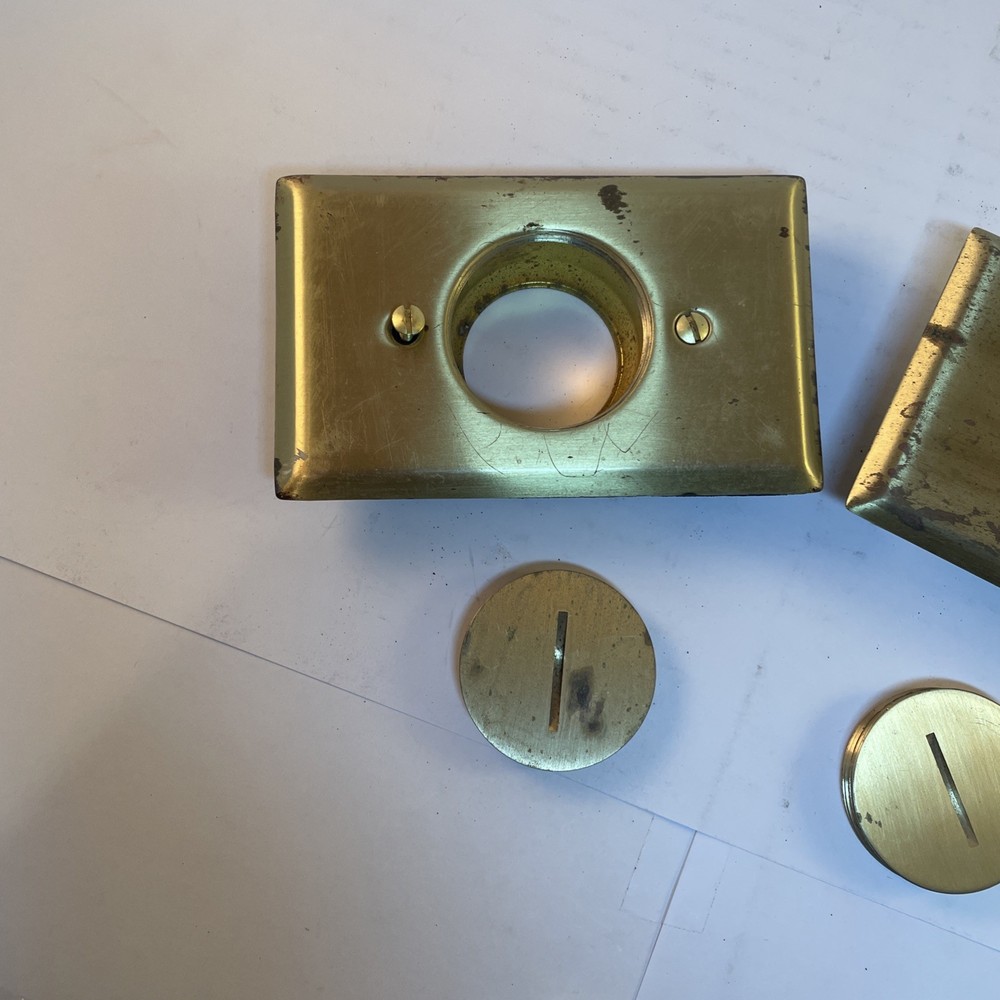 Antique Solid Brass SWITCH/PLUG PLATES with round center