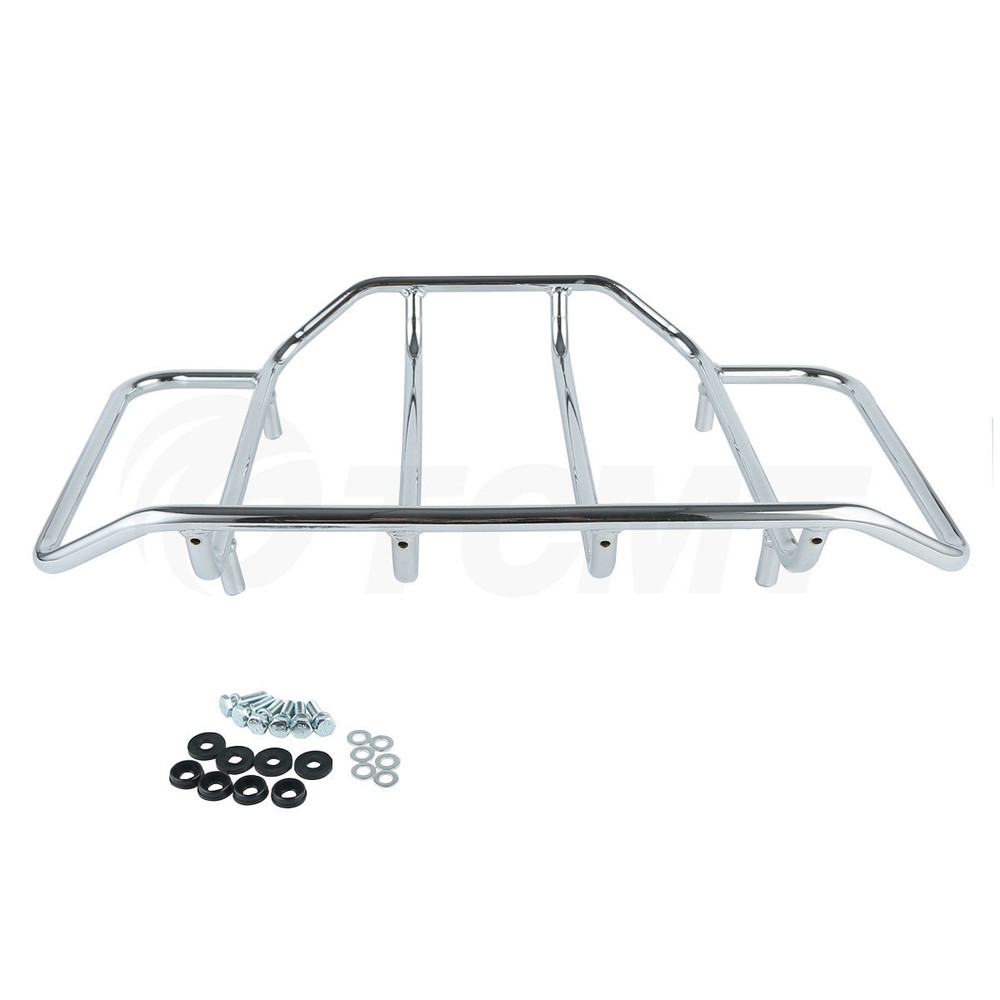 Chopped Trunk Backrest Rack LED Light Fit For Harley Electra Glide 14-25 16
