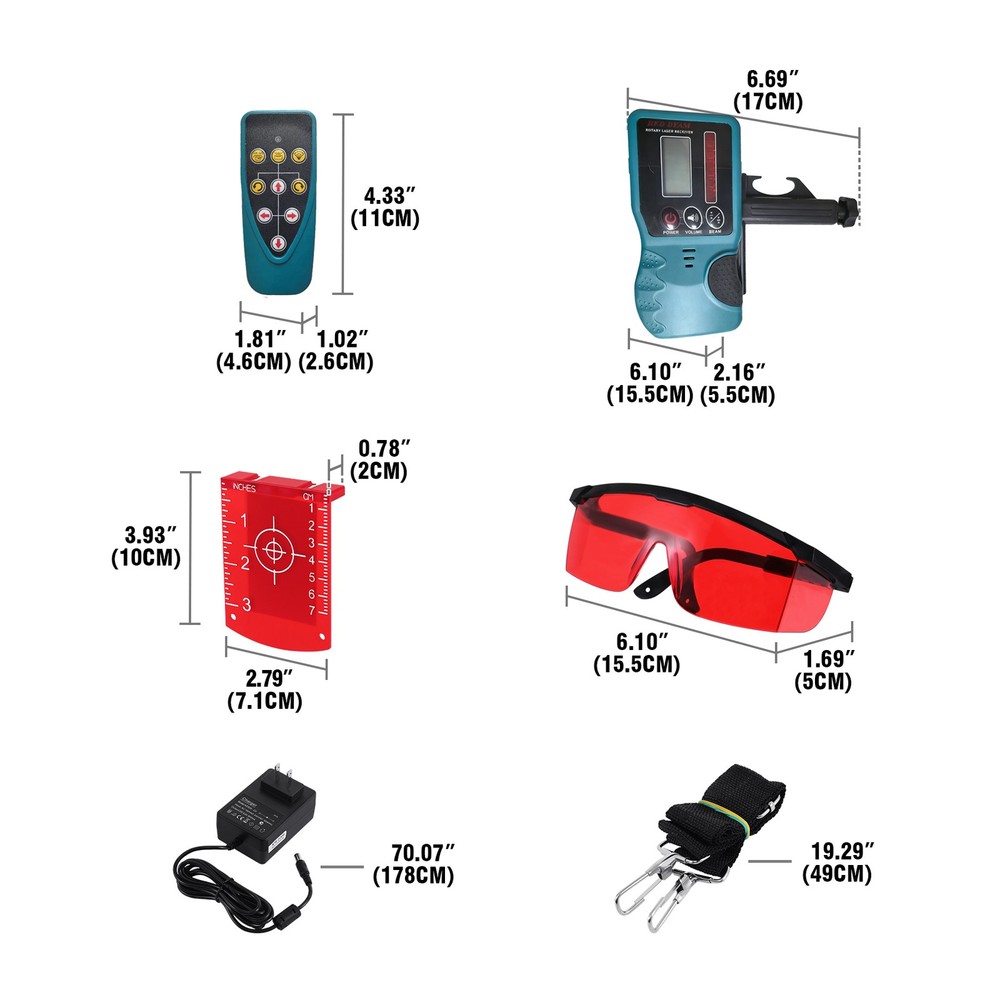 Self Leveling 360° Rotary Rotating Red Laser Level Tool Kit Automatic 500m Range
