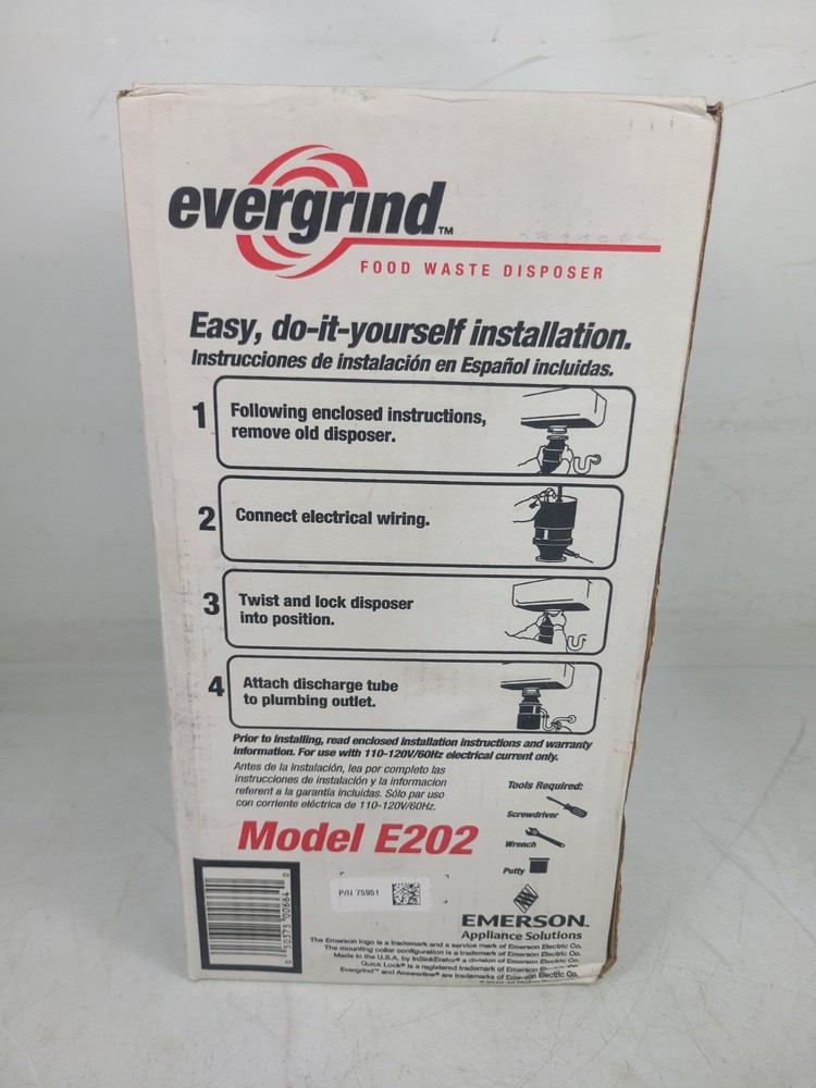 (NEW) Evergrind E202 Insinkerator 75951 1/2 HP Garbage Disposal