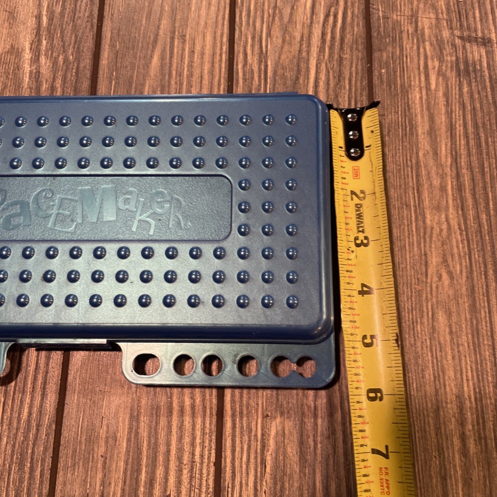 SpaceMaker Pencil Box Case 3-Ring Binder Holes Flat Thin Storage Blue Shimmer