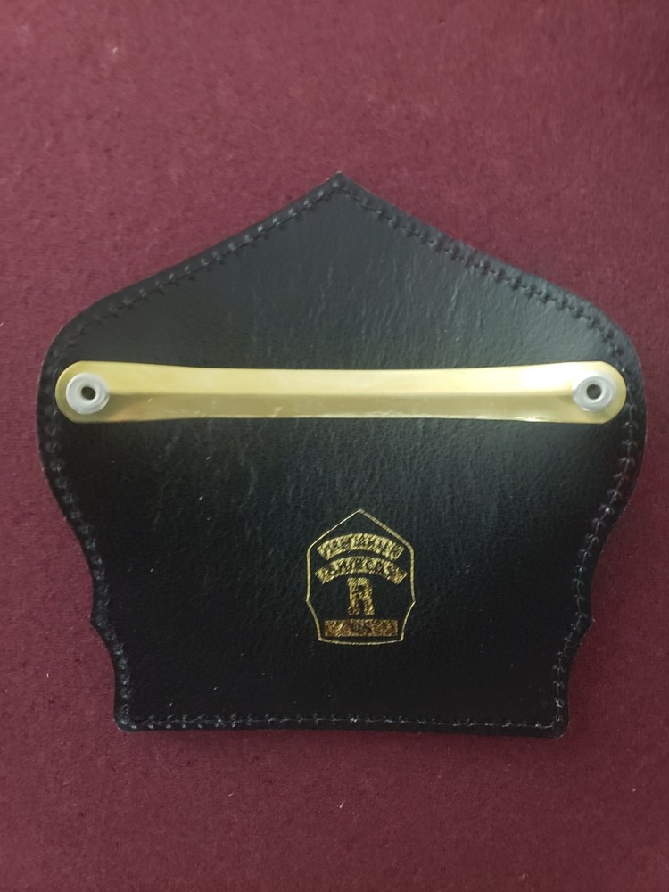 Leather Fire Fighter Shield Front SDFD 5"L x 5 1/2"W.
