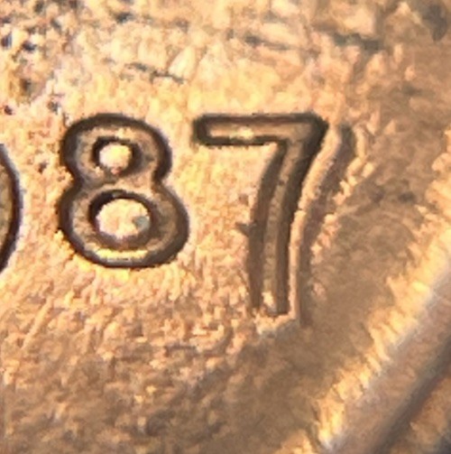 1987 7/7 Lincoln Penny Error DDO 7 Over 7 Doubling in Date Error Uncirculated