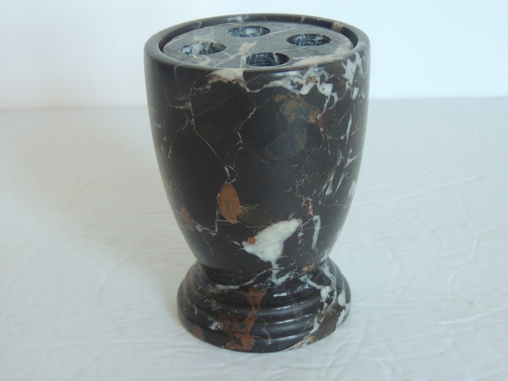 Solid Marble 3 color 2 PC FLOWER FROG POT VASE 4.25" 4 hole