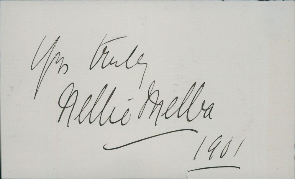 Nellie Melba Opera Singer Signed 3x5 Index Card JSA Authenticated