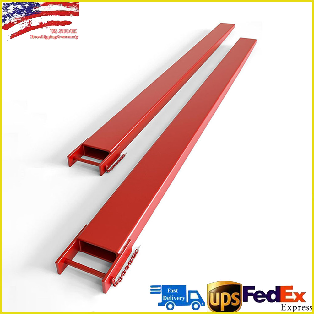 1 Pair 72"/84" Pallet Fork Extensions Pallet Forklift Extensions with Tire Chain