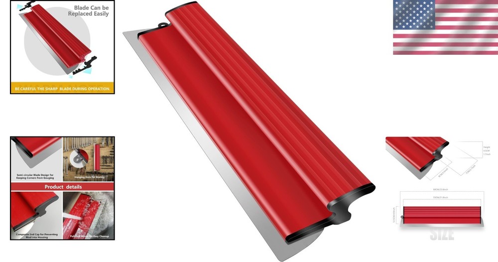 Versatile 24 Inch Drywall Skimming Blade with Replaceable Blade System