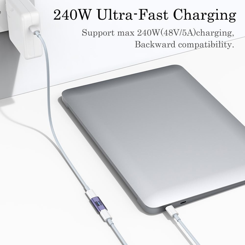 USB-C Coupler - 2 Pack with LED Indicator for Thunderbolt 4/3 Devices
