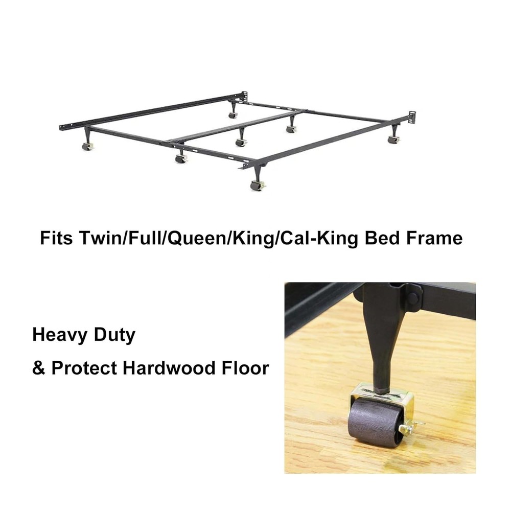 Metal Stem Heavy Duty Bed Frame Wheels Casters Rollers with Socket Black