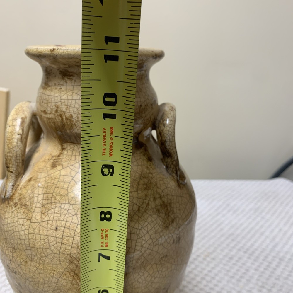 2 Tone Pottery Vase 11 In Tall