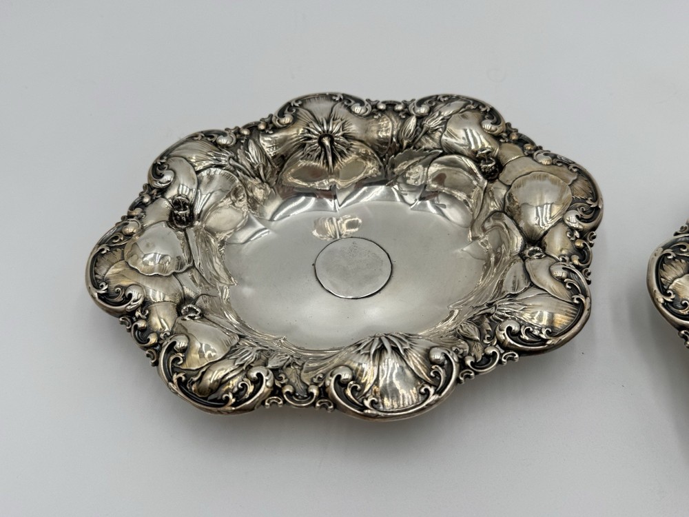 Pair Whiting Sterling Silver Nut Candy Dishes