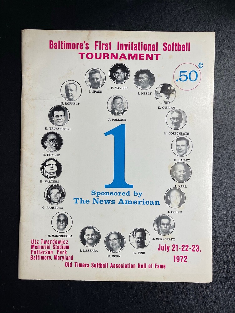 Baltimore First Invitational Softball Tournament Program 1972
