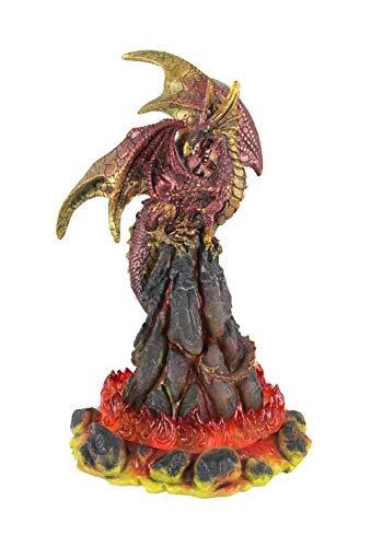 Dragon with Red LED Light Volcano Figurine