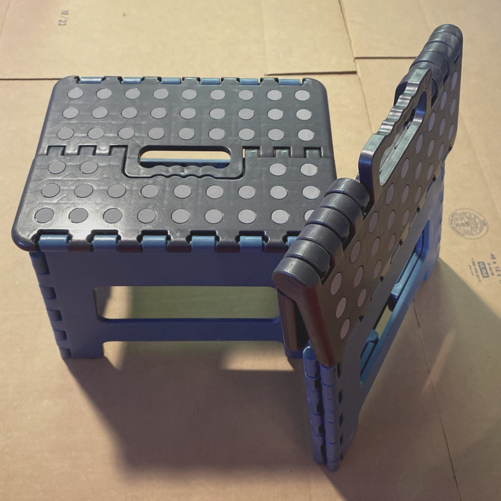 2 NEW Pack Multi-Purpose Anti-Slip Rubber FOLDING STEP STOOLS ANVIL 8.5 IN.