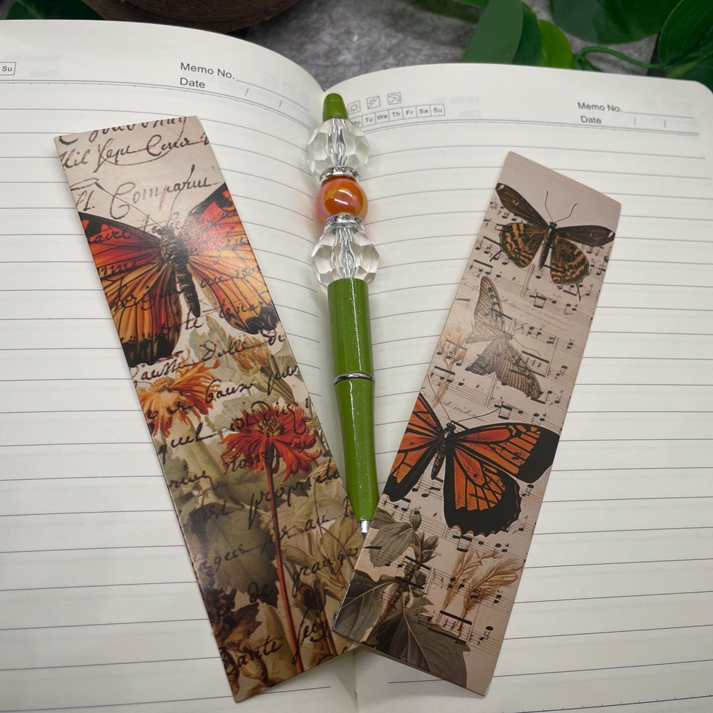 5.7 X 8" Leather Journal Lined 128 Pages Diary Bookmark & Matching Pen Bundle 58