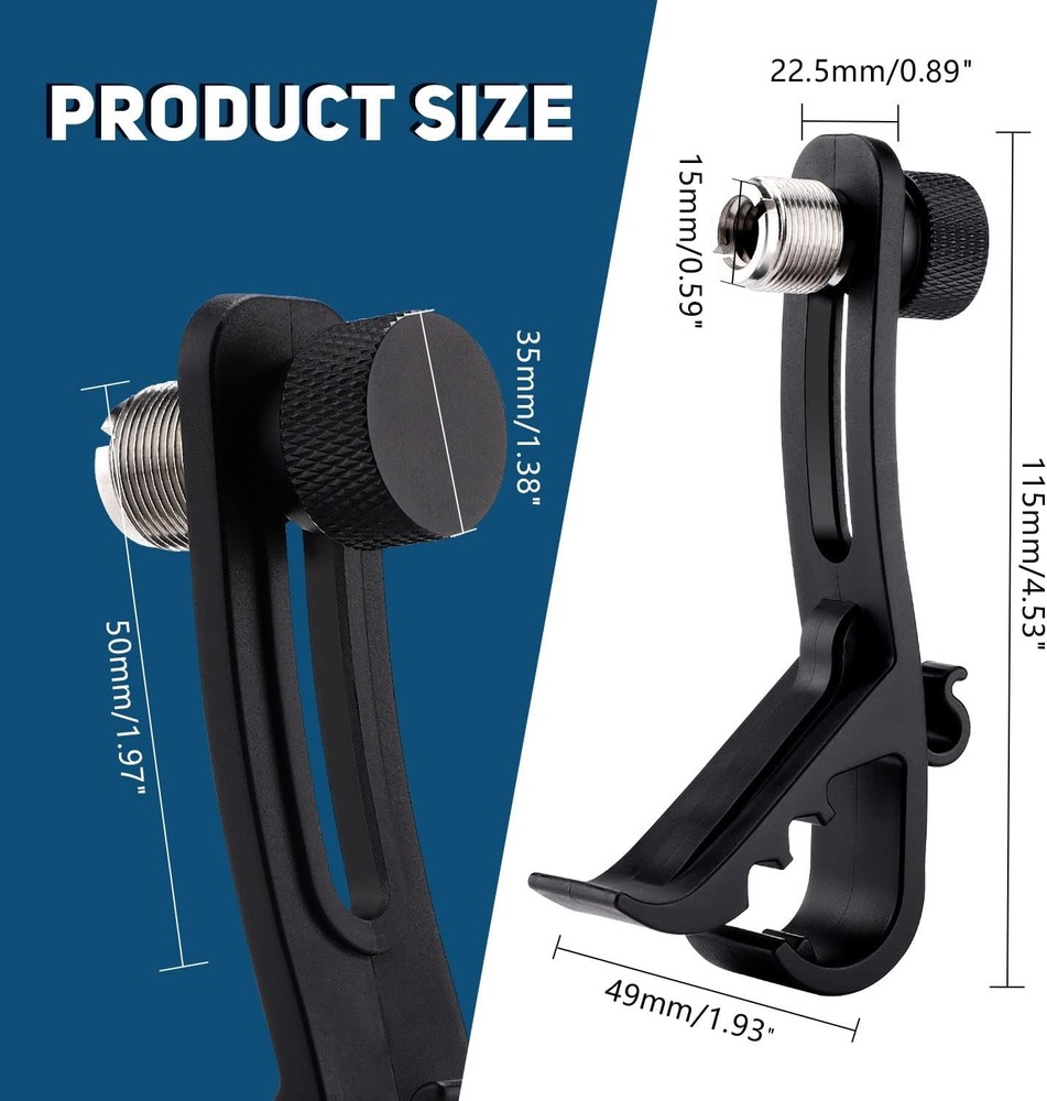 Facmogu 2PCS Drum Microphone Clip, Adjustable Mic Mount Clamp Holder Mic...