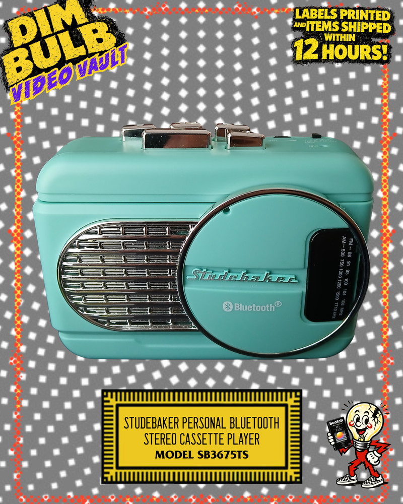 Studebaker Personal Bluetooth Stereo Cassette Player (Teal) AM/FM, Cassette