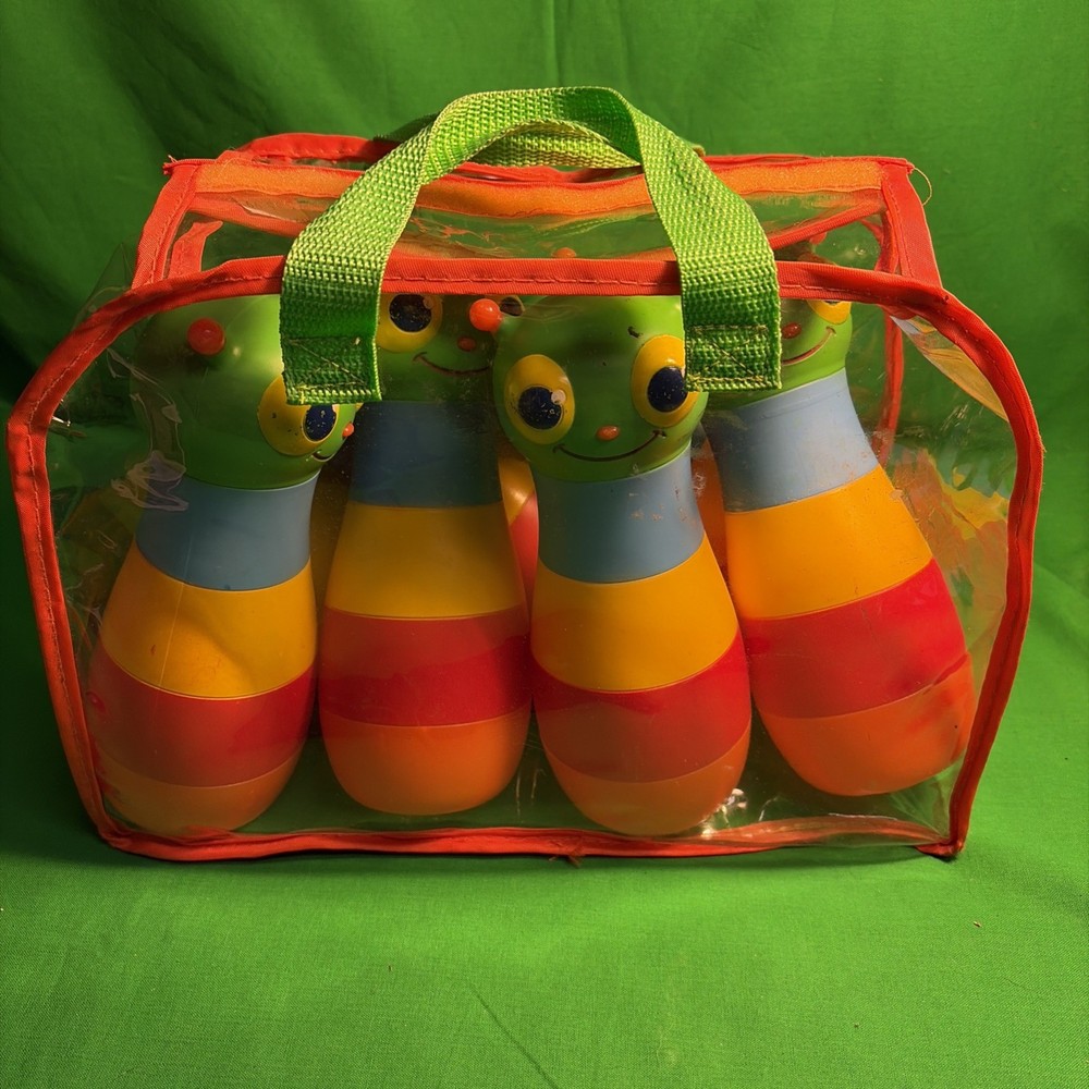 Melissa & Doug Cute as Bug Bowling Set 6 Rainbow Bug Pins 2 Balls & Carry Case