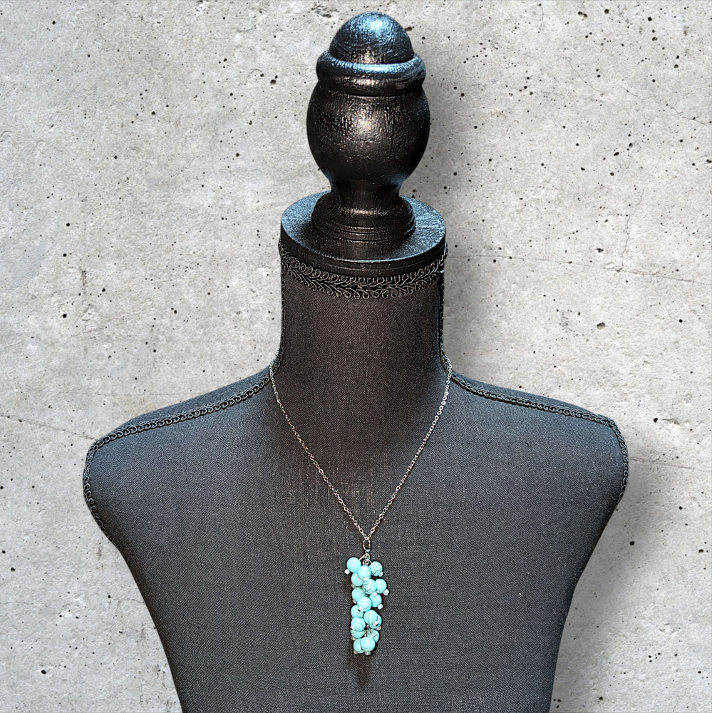 Celeste Aqua Grape Vine Necklace