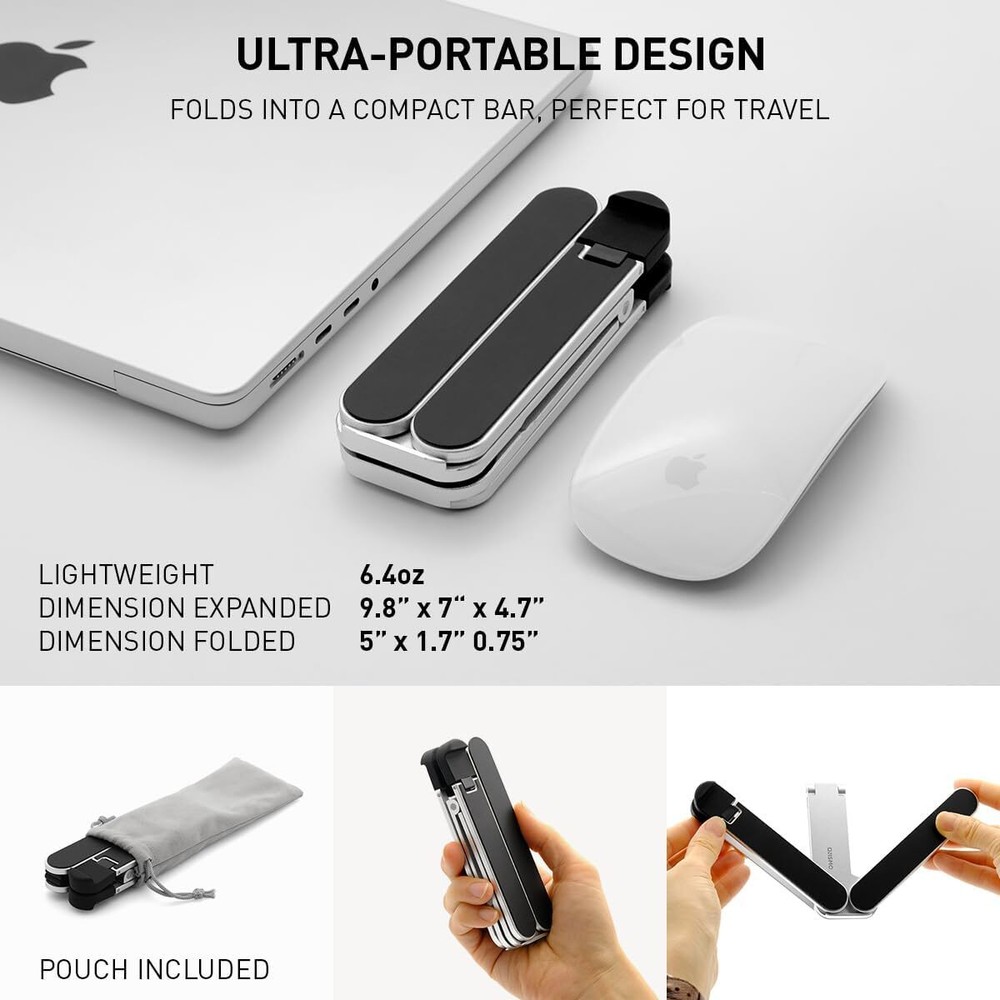 Laptop Stand - Foldable, Adjustable, Ergonomic Aluminum with 5-Level...