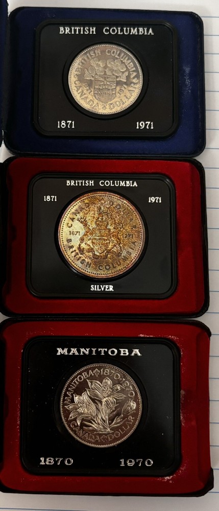 (3) Uncirculated 1970 & 1971 Canada Dollar Coins