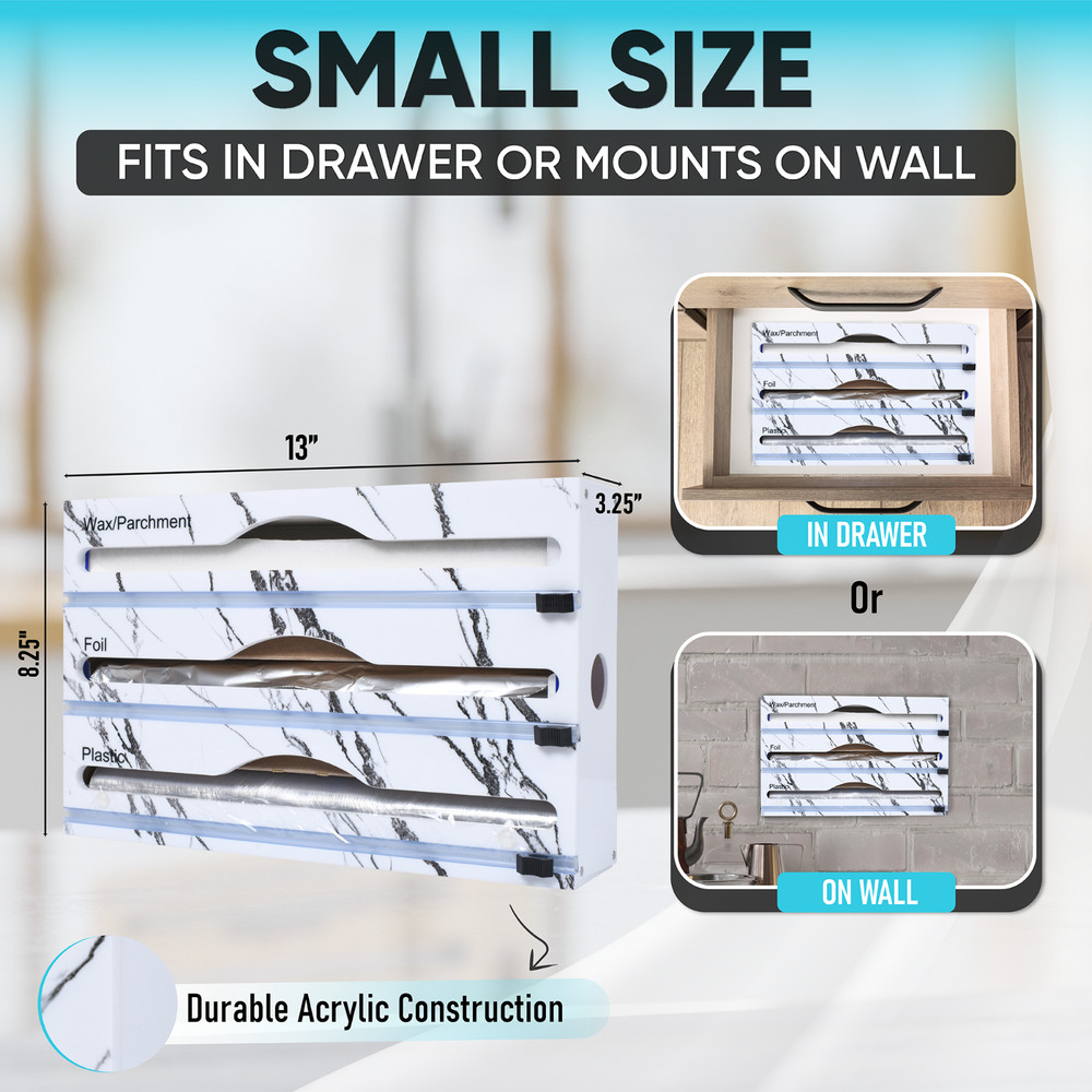 Molomax Extra Large Plastic Bag & Wrap Organizer for Drawer and Wall Mount