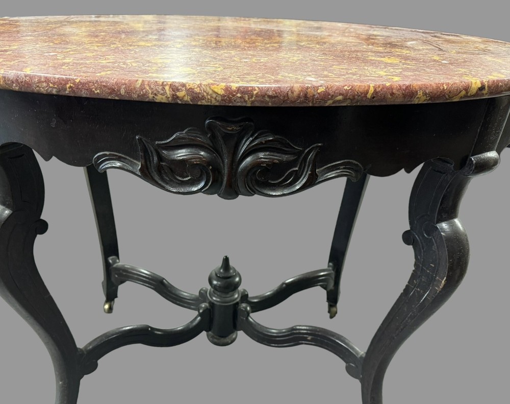 Antique Victorian Marble Top Parlor Center Table