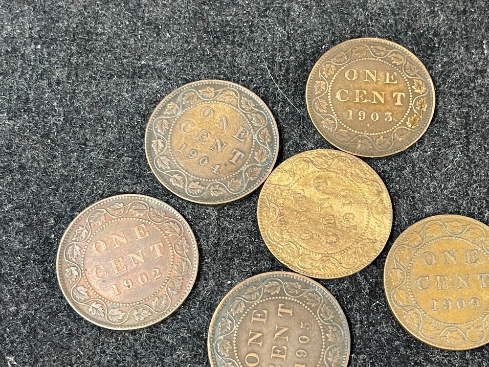 Assorted Canada Large Cent 6 Coins Lot Great Condition High Value