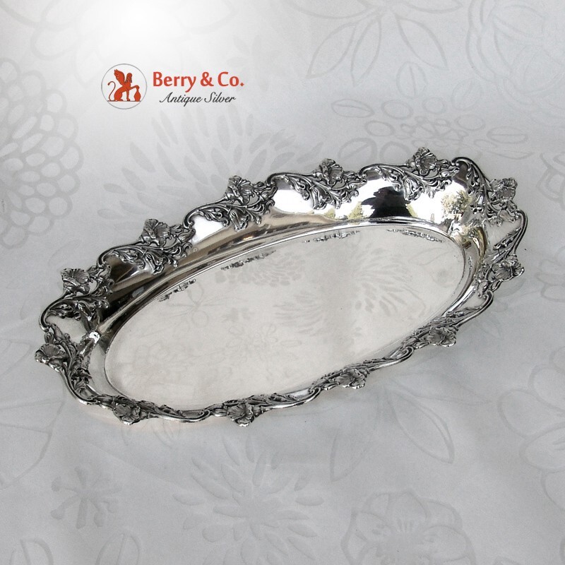 Poppy Bread Tray Shreve Open Work Sterling Silver 1900 No Monogram
